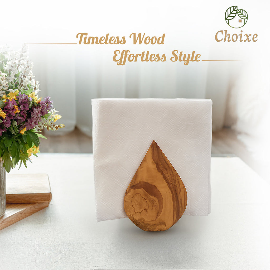 Olive Wood Napkin Holder for Table