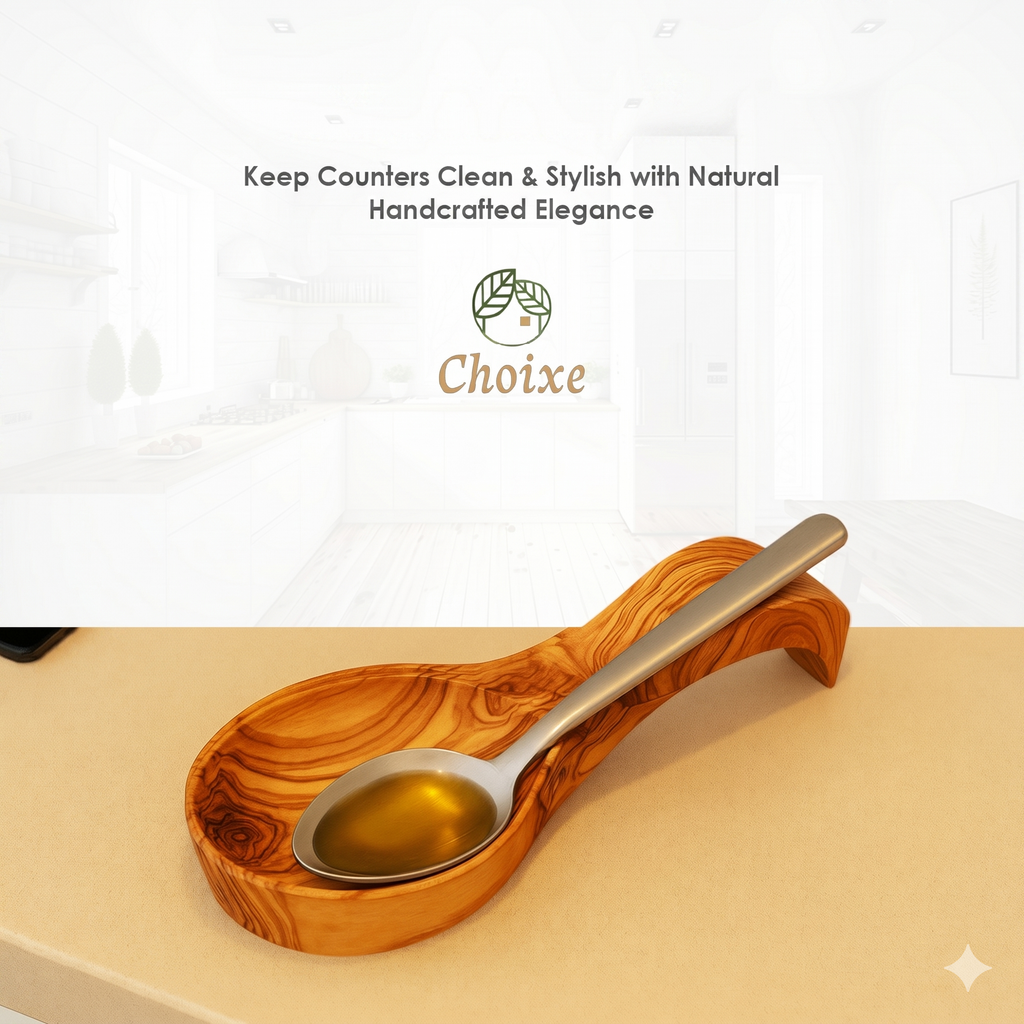 Olive Wood Spoon Rest for Stovetop