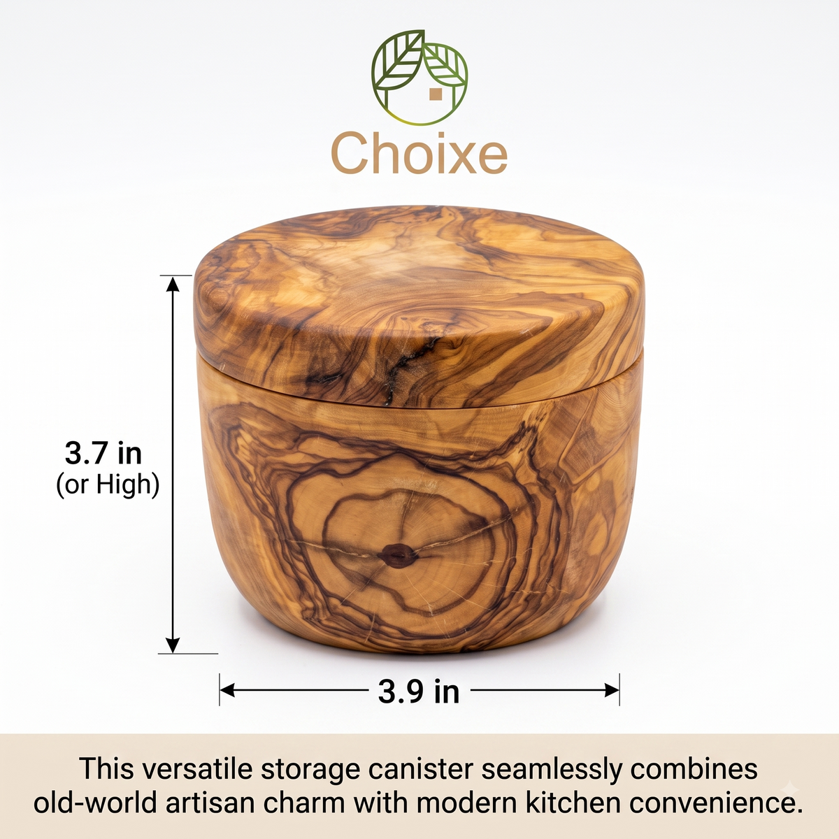 Olive Wood Salt Cellar with Swivel Lid