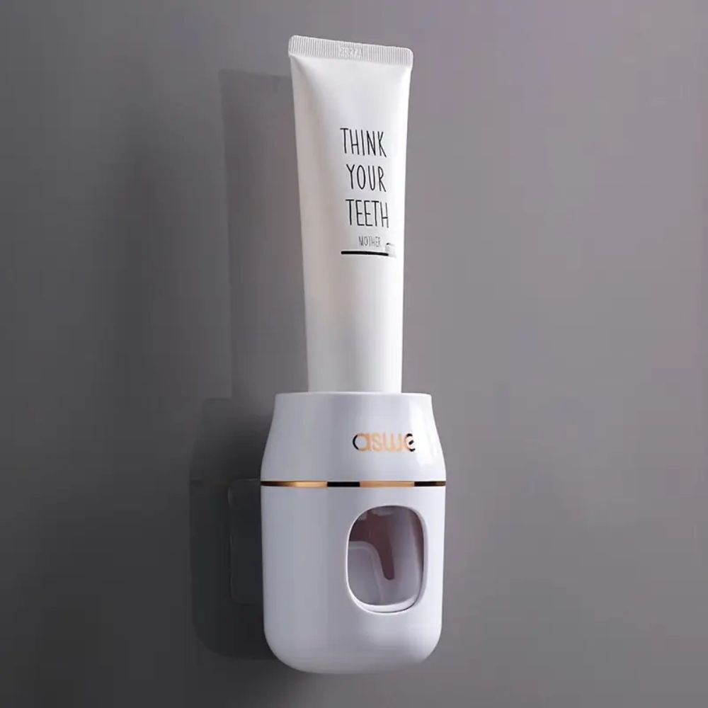Wall Mounted Toothpaste Dispenser and Toothbrush Holder