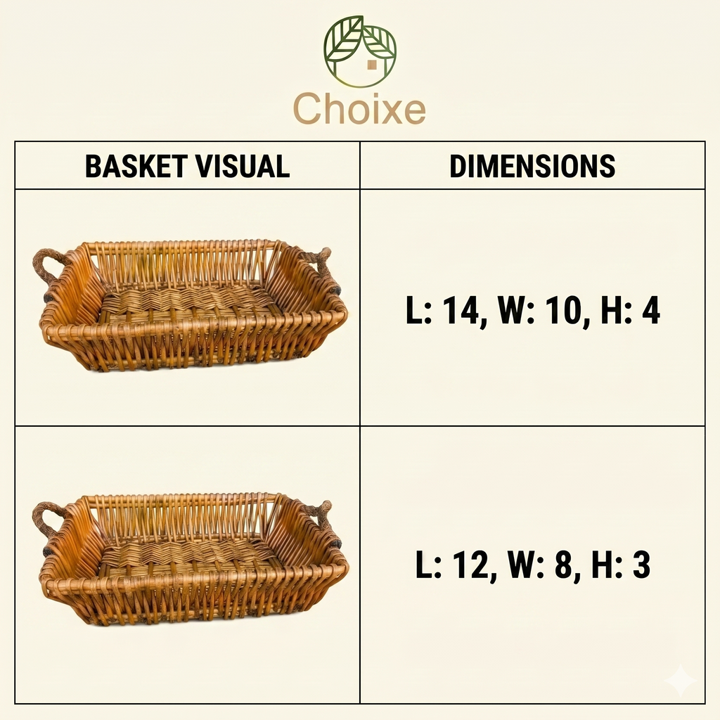 Woven Willow Bread and Fruit Baskets
