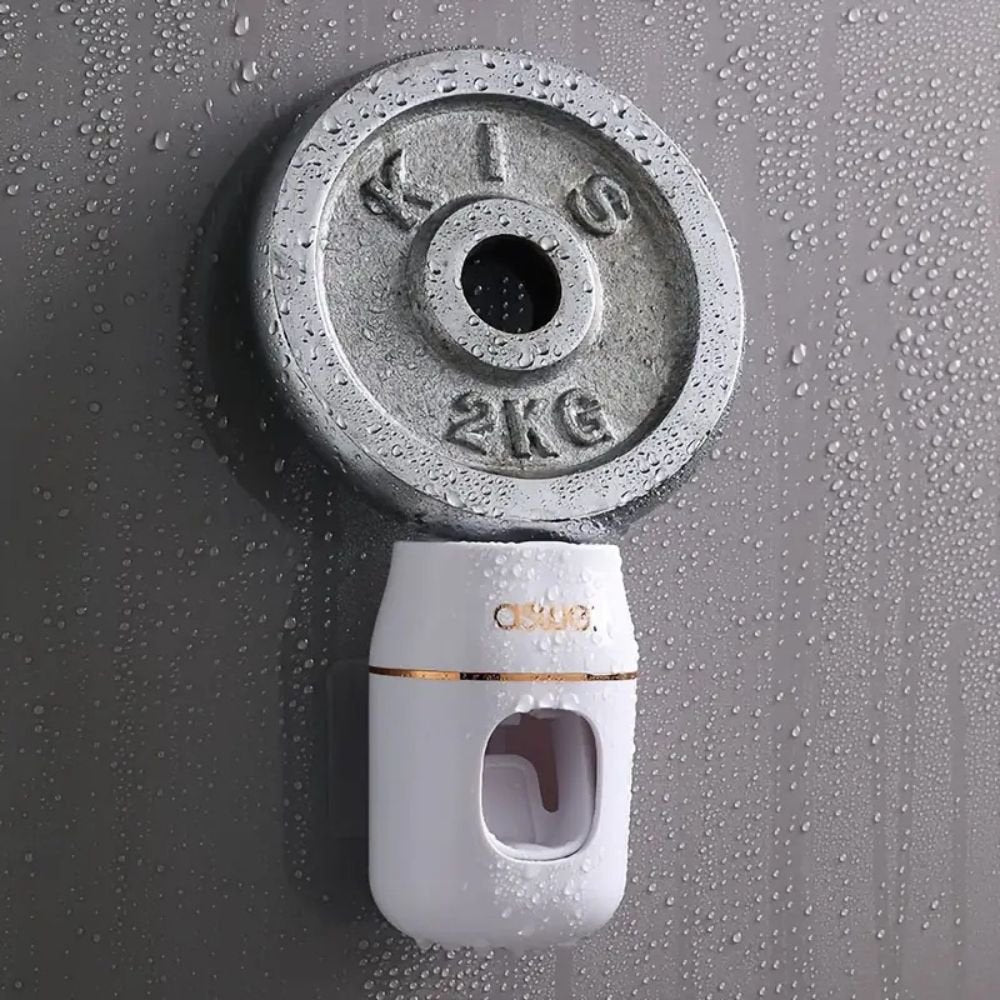 Wall Mounted Toothpaste Dispenser and Toothbrush Holder