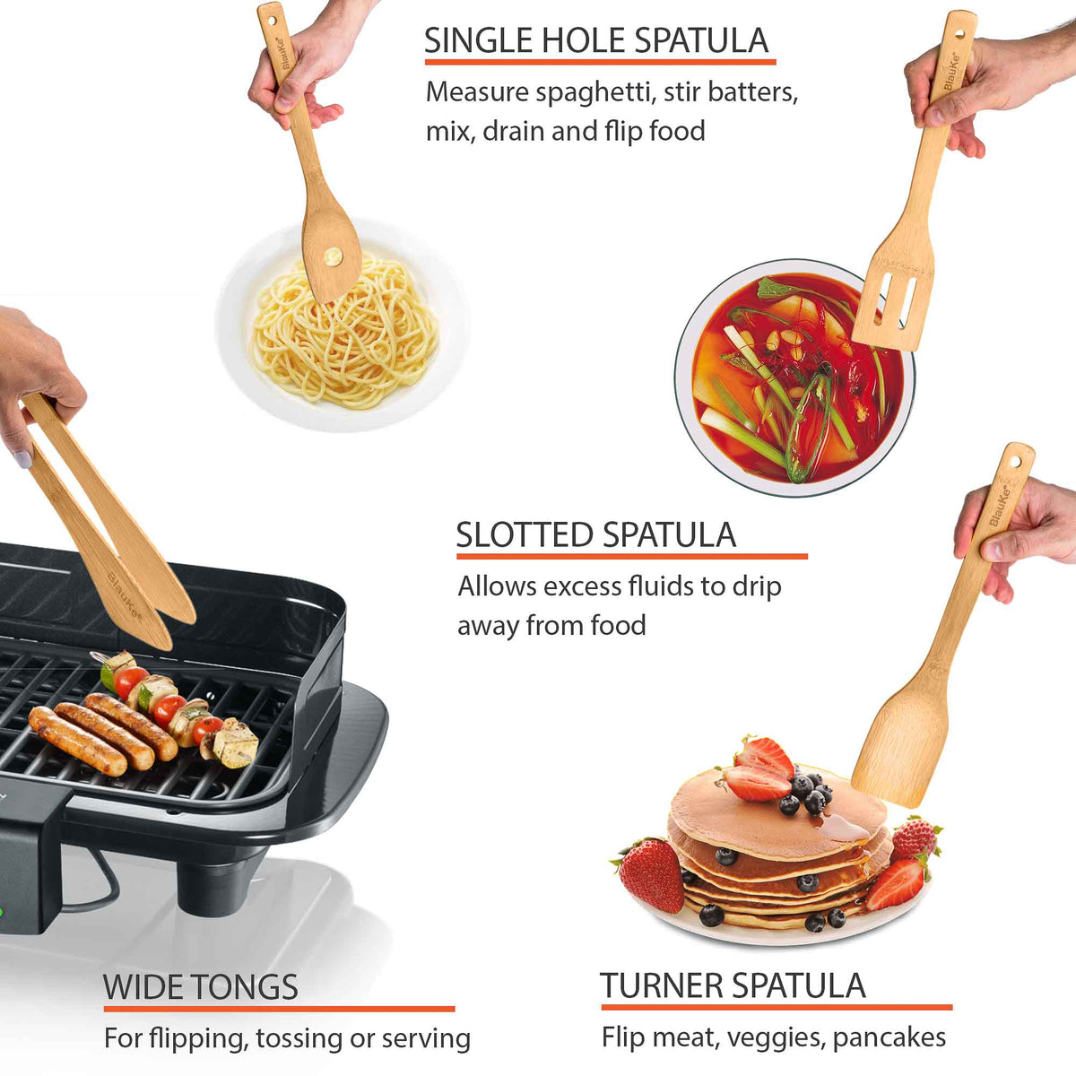 Bamboo Kitchen Utensil Set with Holder