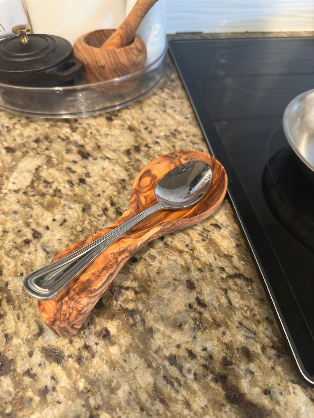 Olive Wood Spoon Rest for Stovetop