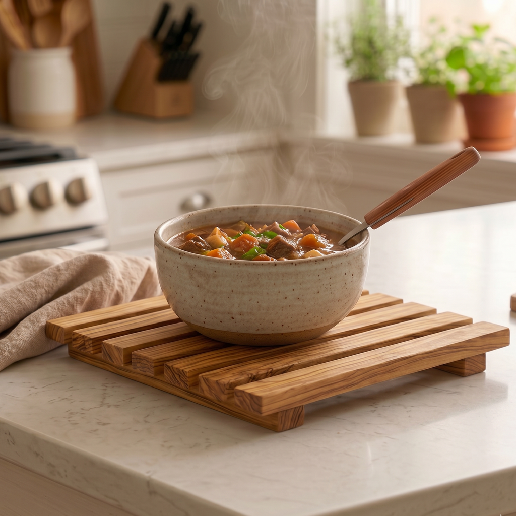 Olive Wood Trivet for Hot Pans