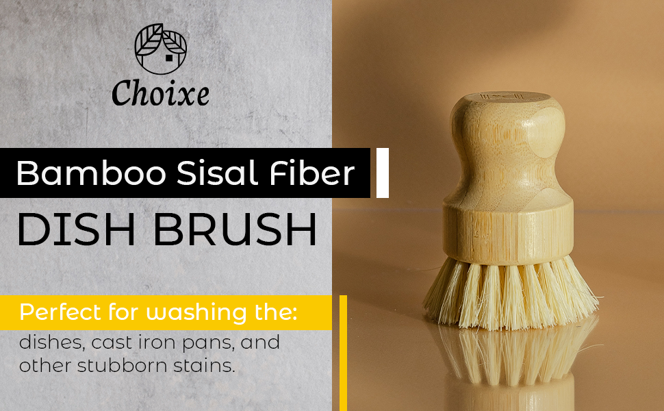 Bamboo Dish Brush with Sisal Bristles