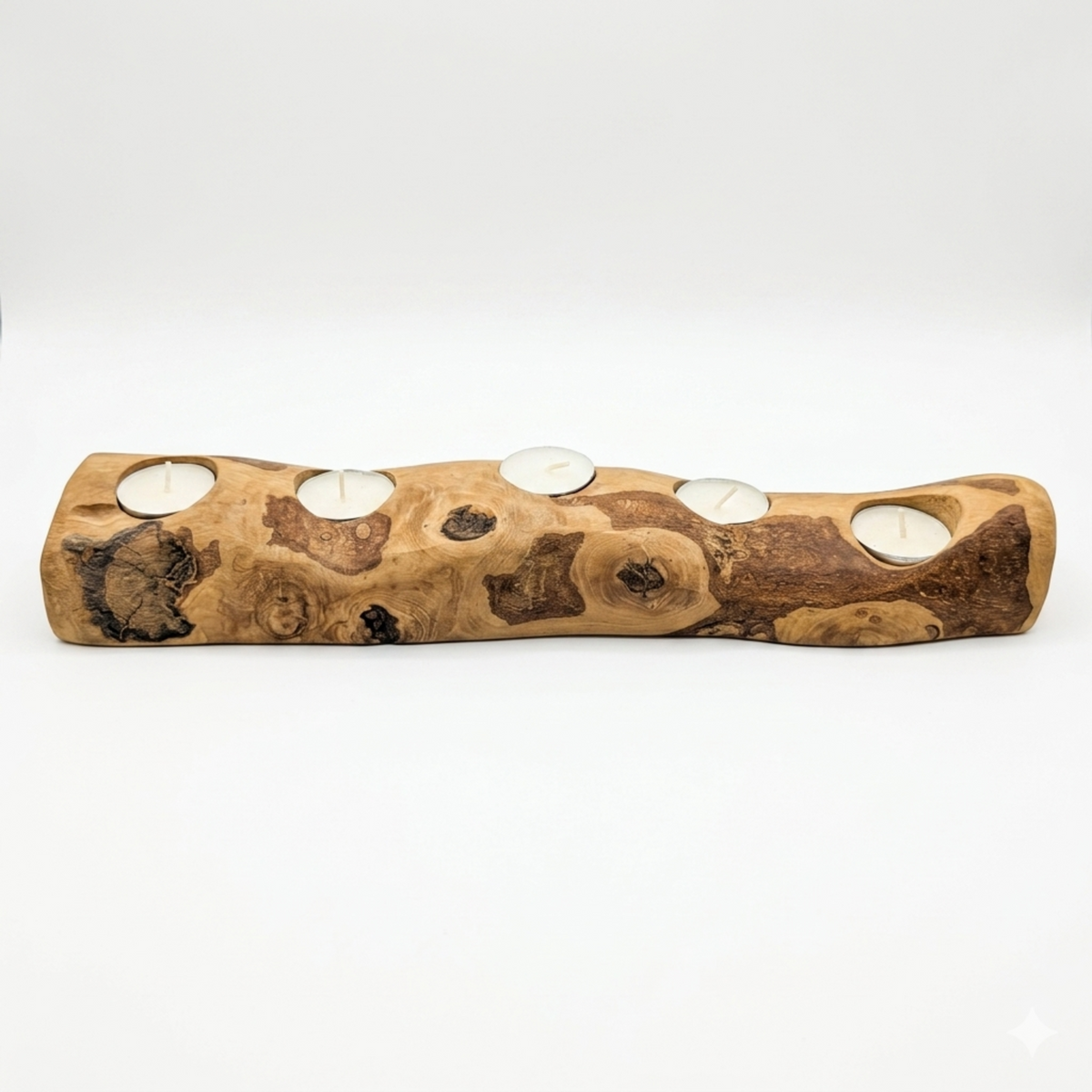 Olive Wood Taper Candle Holder
