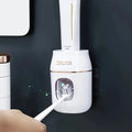 Wall Mounted Toothpaste Dispenser and Toothbrush Holder