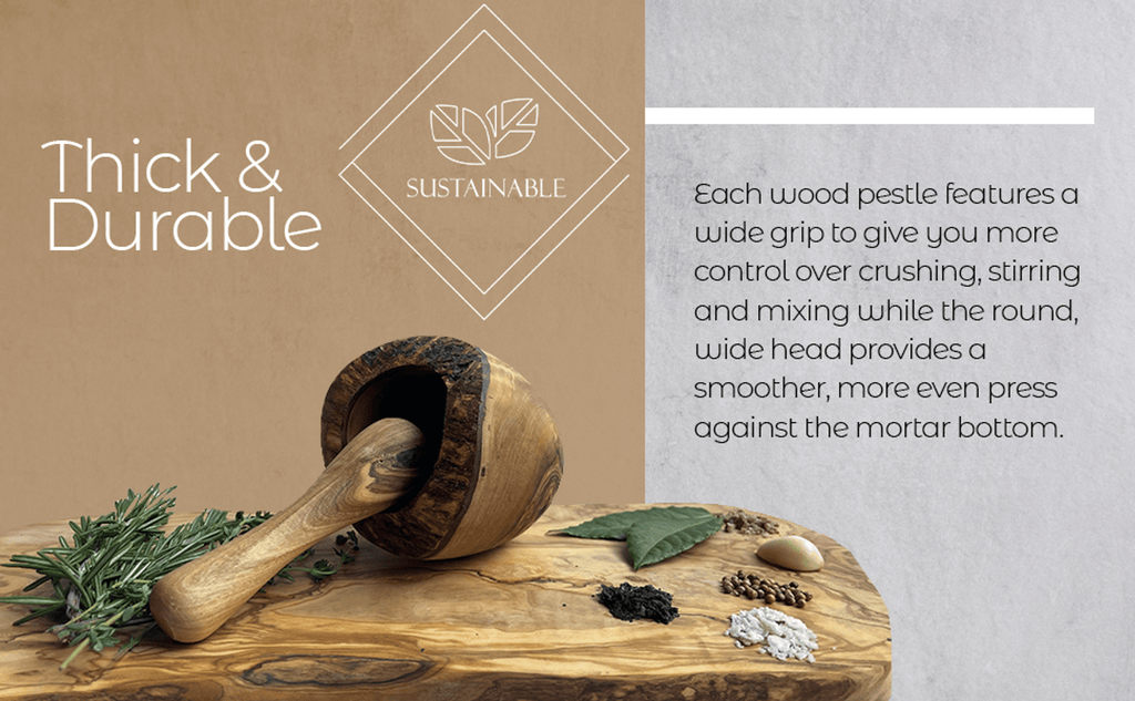 Olive Wood Mortar and Pestle Set