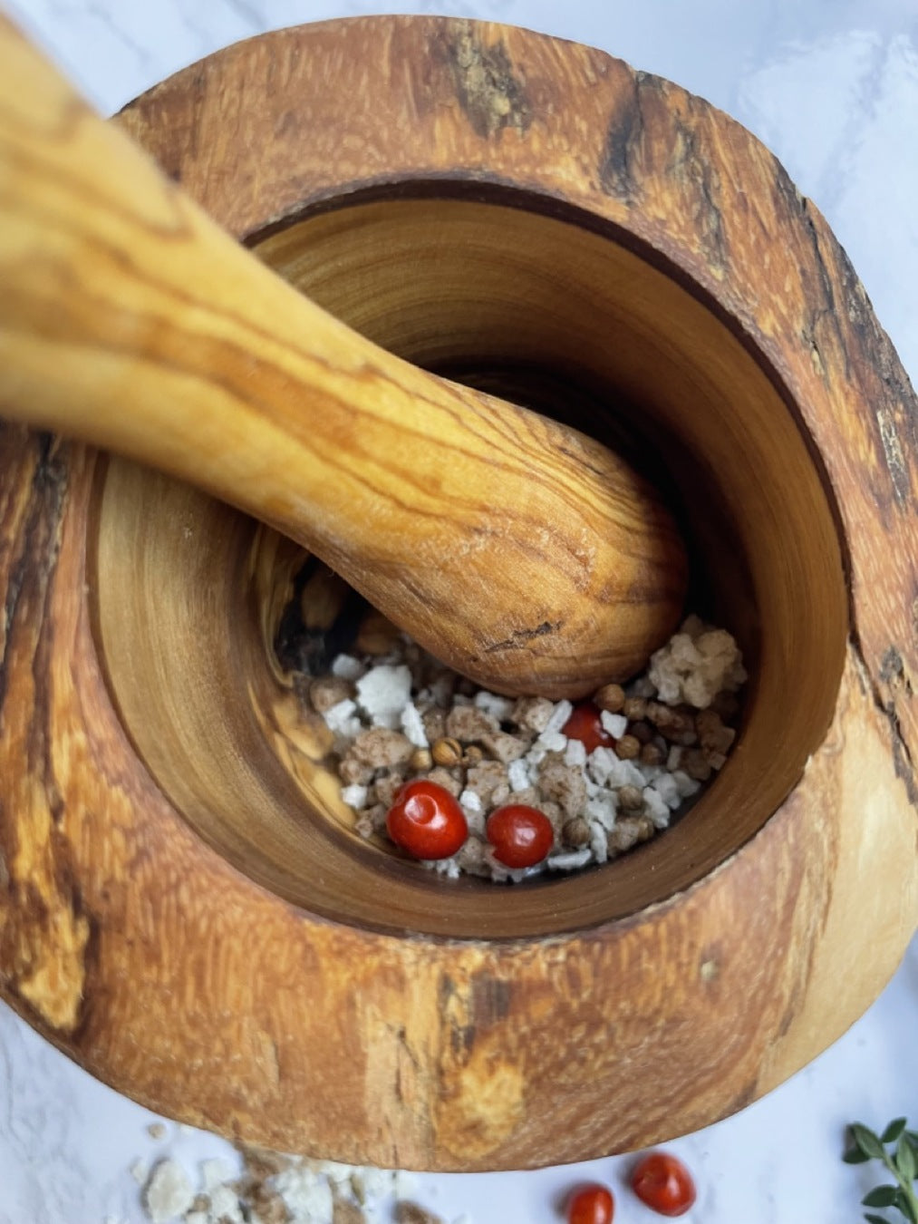 Olive Wood Mortar and Pestle Set