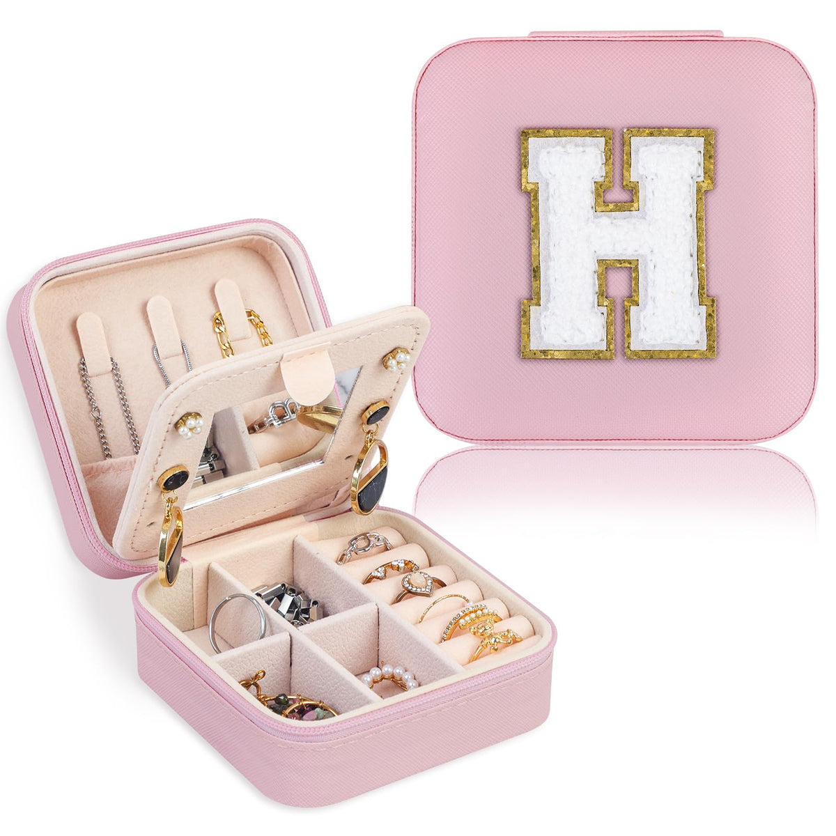 Travel Jewelry Case with Mirror