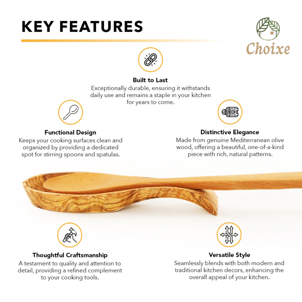 Olive Wood Spoon Rest for Stovetop