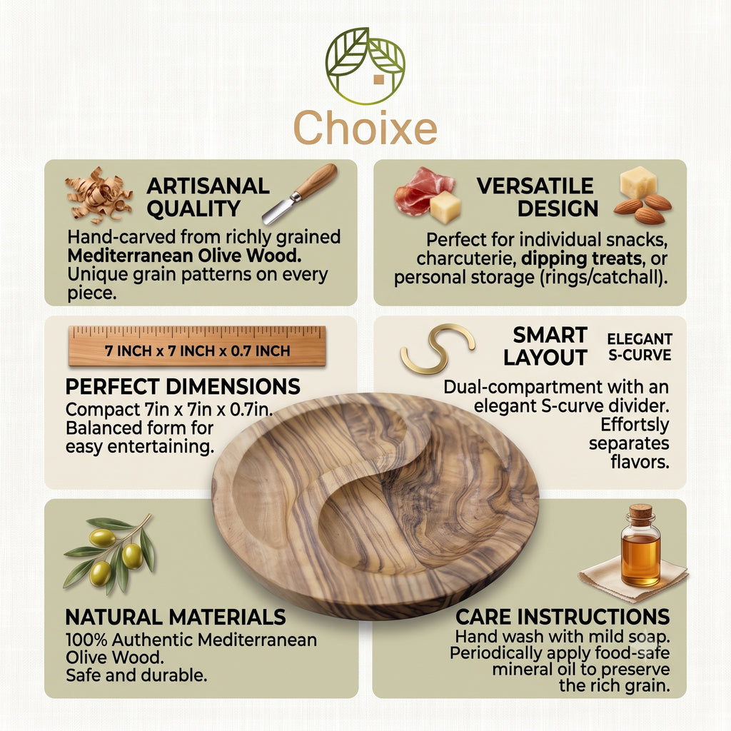 Olive Wood Charcuterie Plate 7 in