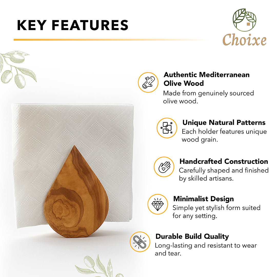 Olive Wood Napkin Holder for Table