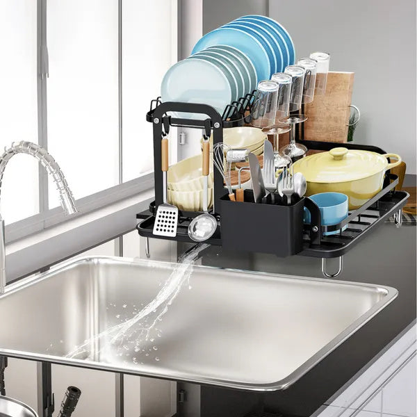 2 Tier Dish Drying Rack with Drainboard