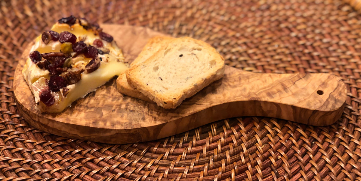 Small Olive Wood Cutting Board with Handle