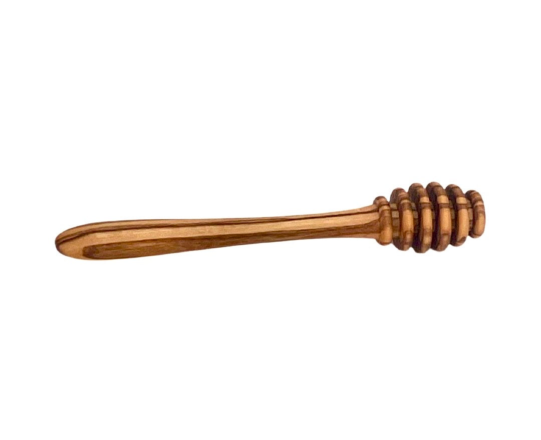 Olive Wood Honey Pot with Dipper and Lid
