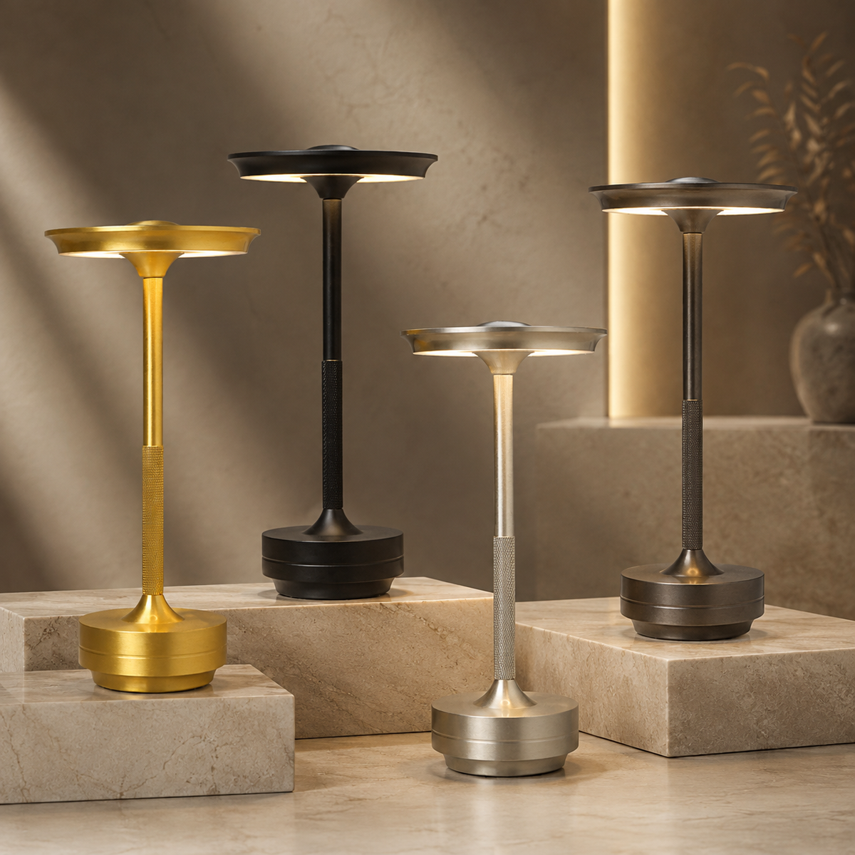 Dimmable Lamp Wireless Metallic Table Lamp Modern Design