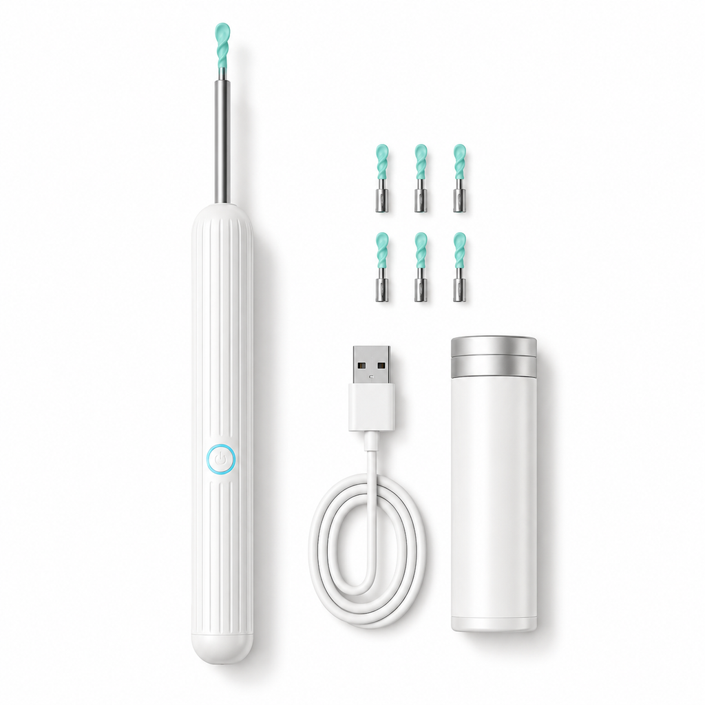 Ear Wax Cleaner Removal Tool Device Spiral Tip LED