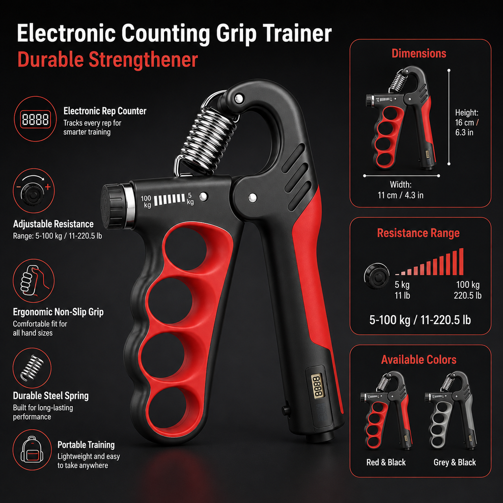 Electronic Counting Grip Trainer Durable Strengthener