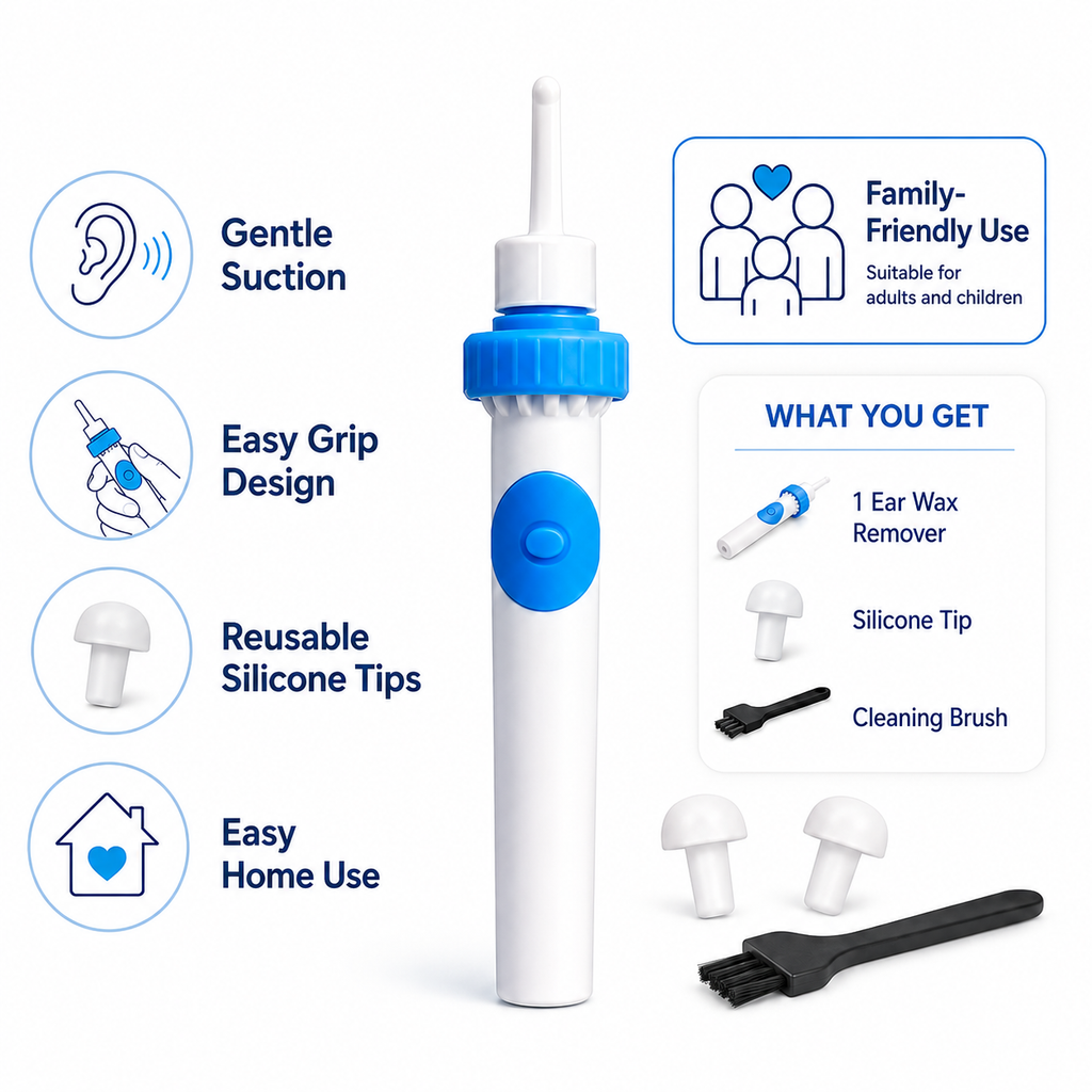 Gentle Ear Wax Remover Ergonomic Cleaner Easy Grip