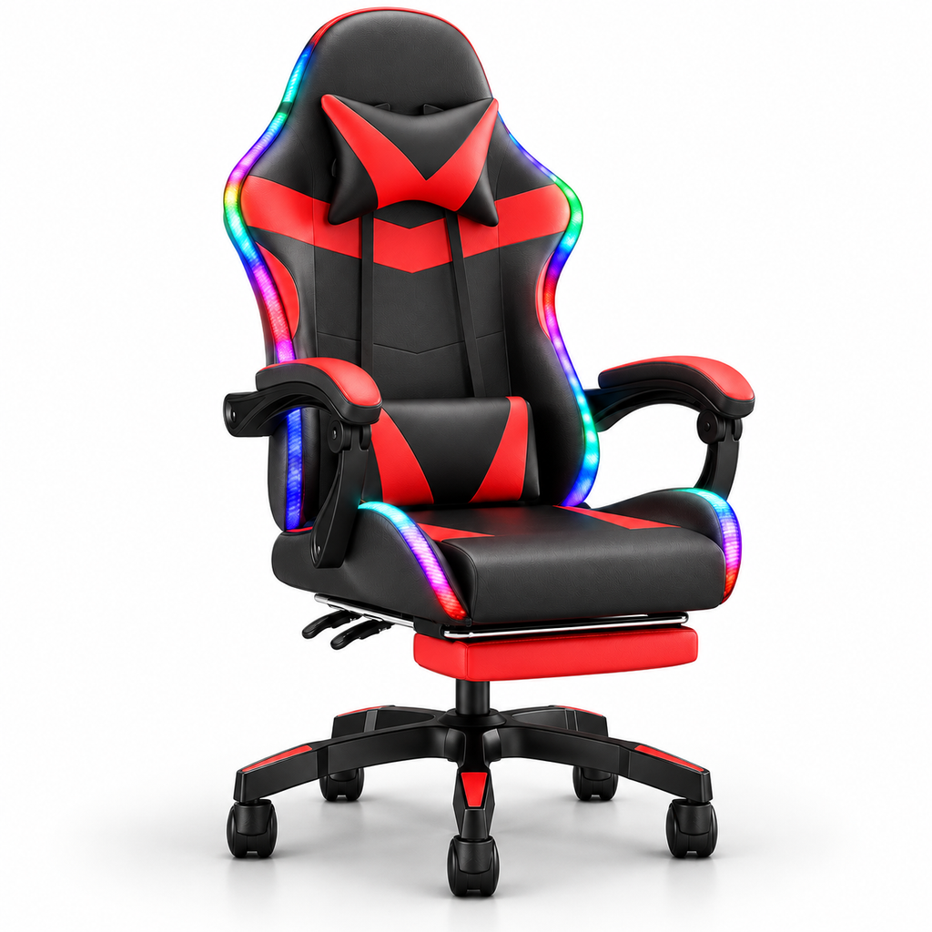 High Back Gaming Chair Rgb Recline Headrest Lumbar Support