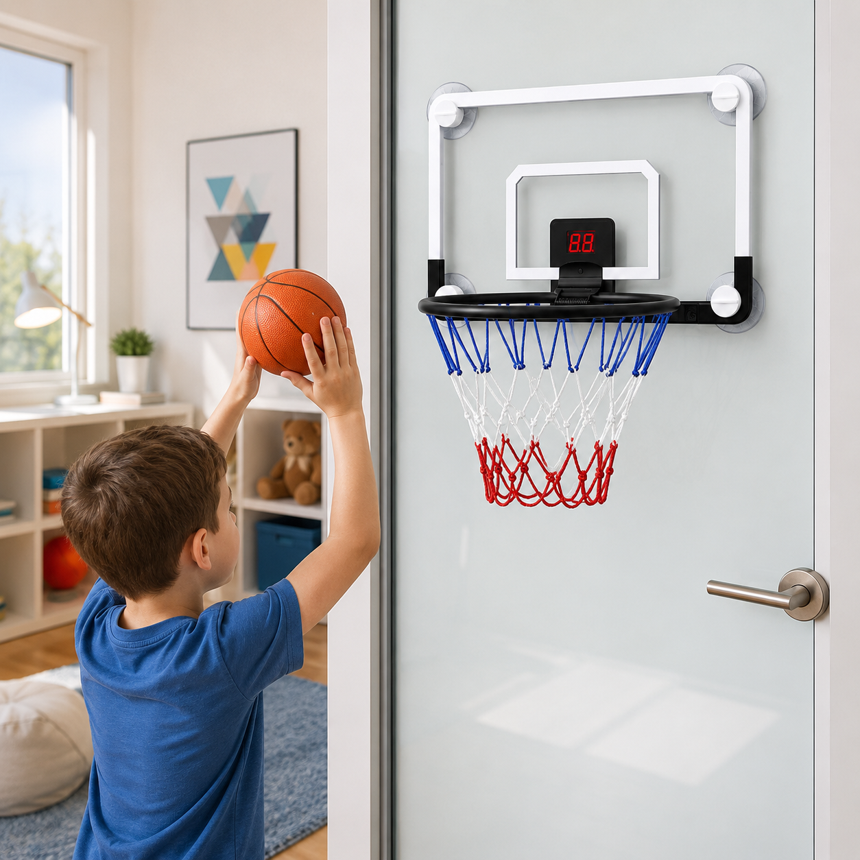 Light Up Basketball Hoop Electronic Scoring Indoor Play