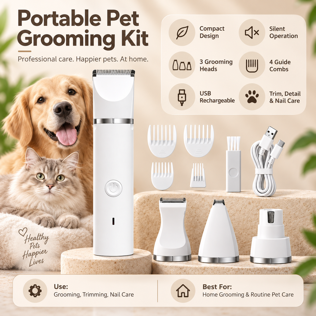 Portable Pet Grooming Tools Set Compact Design