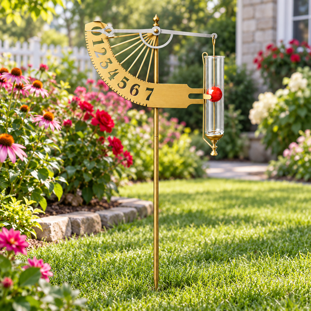 Rain Gauge Outdoor Decorative Stake Garden Display
