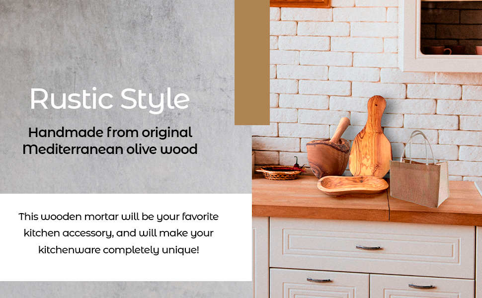 Olive Wood Mortar and Pestle Set
