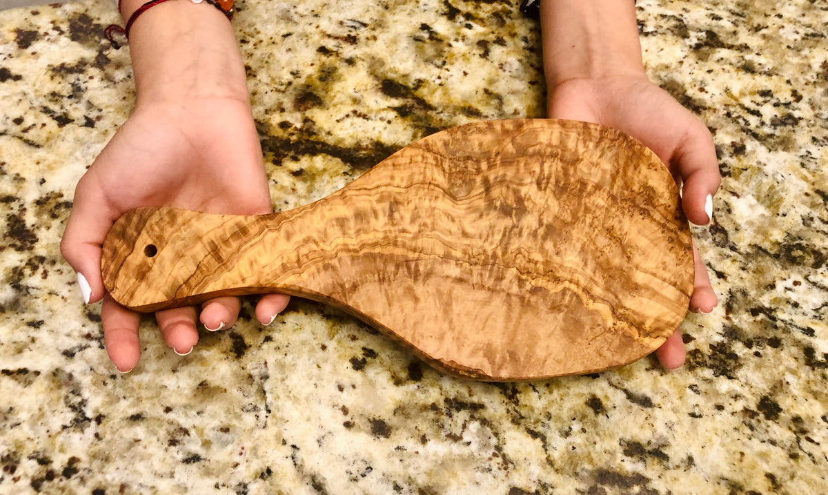 Small Olive Wood Cutting Board with Handle