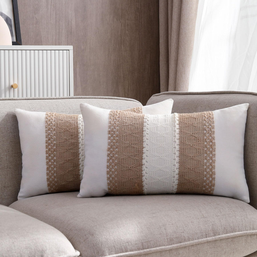 Linen Lumbar Pillow Covers 12 x 20