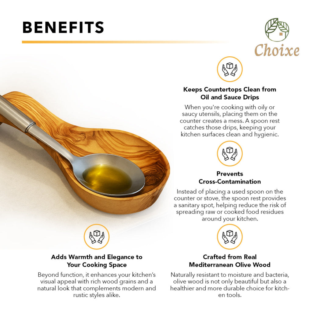 Olive Wood Spoon Rest for Stovetop