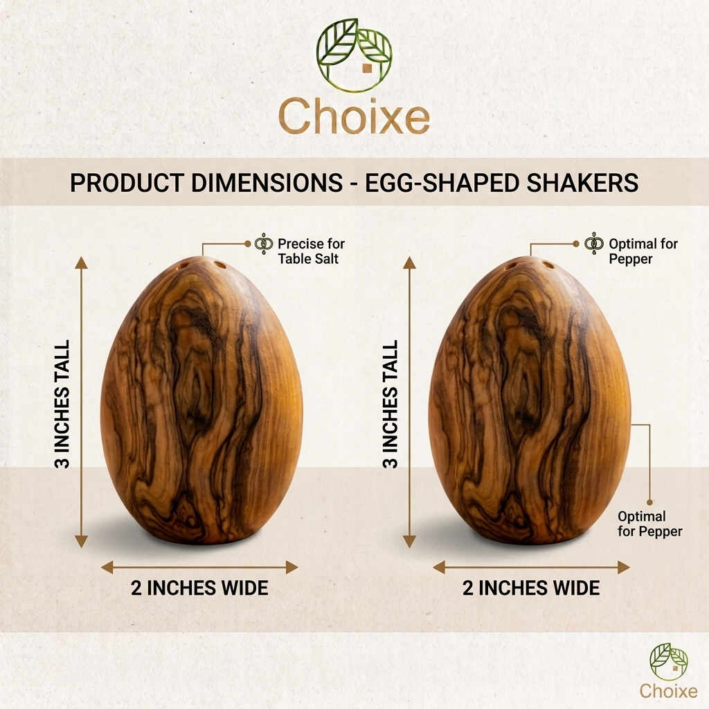 Olive Wood Salt and Pepper Shakers Set