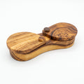 Olive Wood Spice Box with Swivel Lids