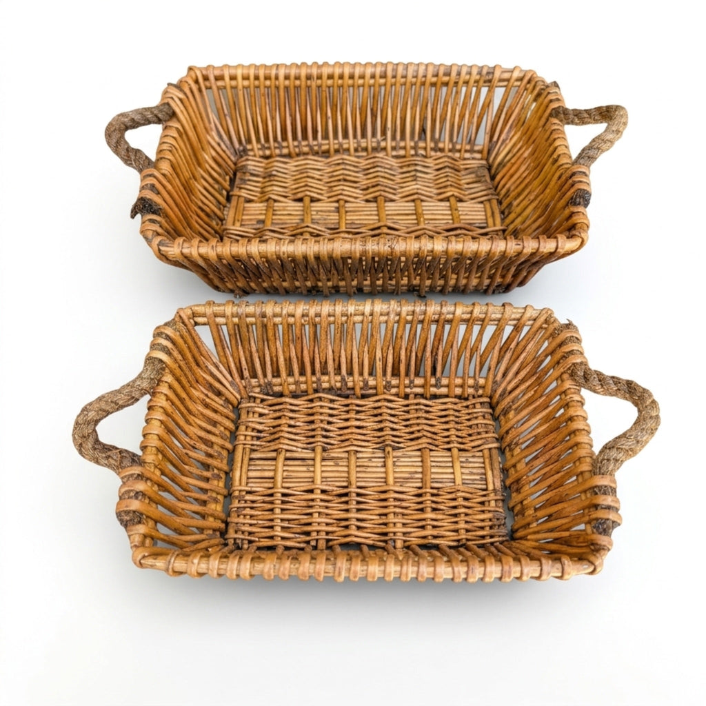 Woven Willow Bread and Fruit Baskets