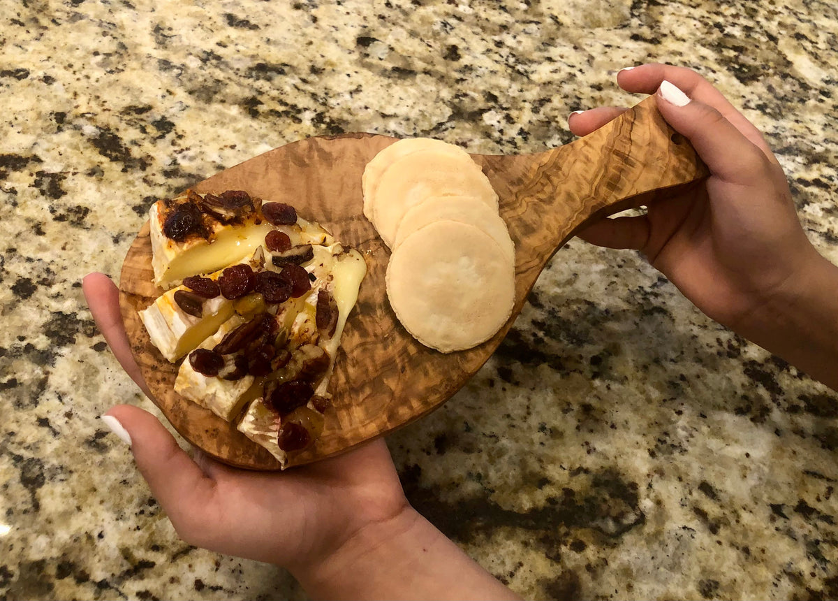 Small Olive Wood Cutting Board with Handle