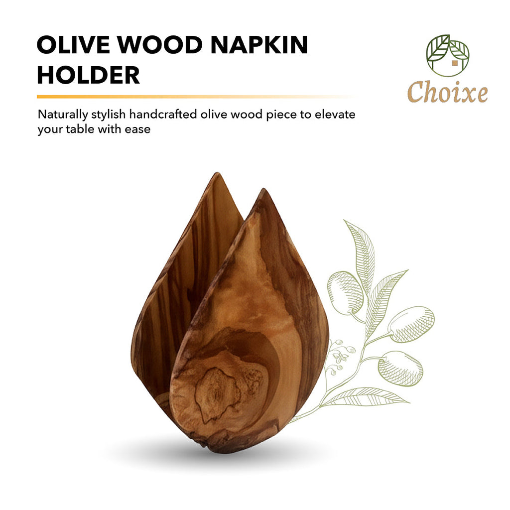 Olive Wood Napkin Holder for Table