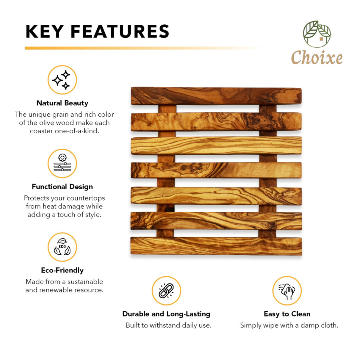 Olive Wood Trivet for Hot Pans