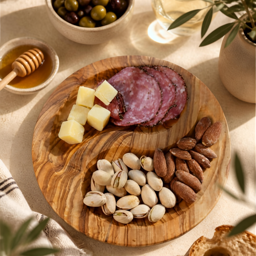 Olive Wood Charcuterie Plate 7 in