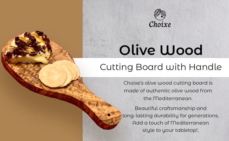 Small Olive Wood Cutting Board with Handle