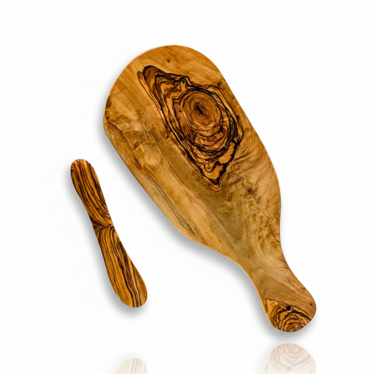 Olive Wood Bread Board and Butter Knife Set