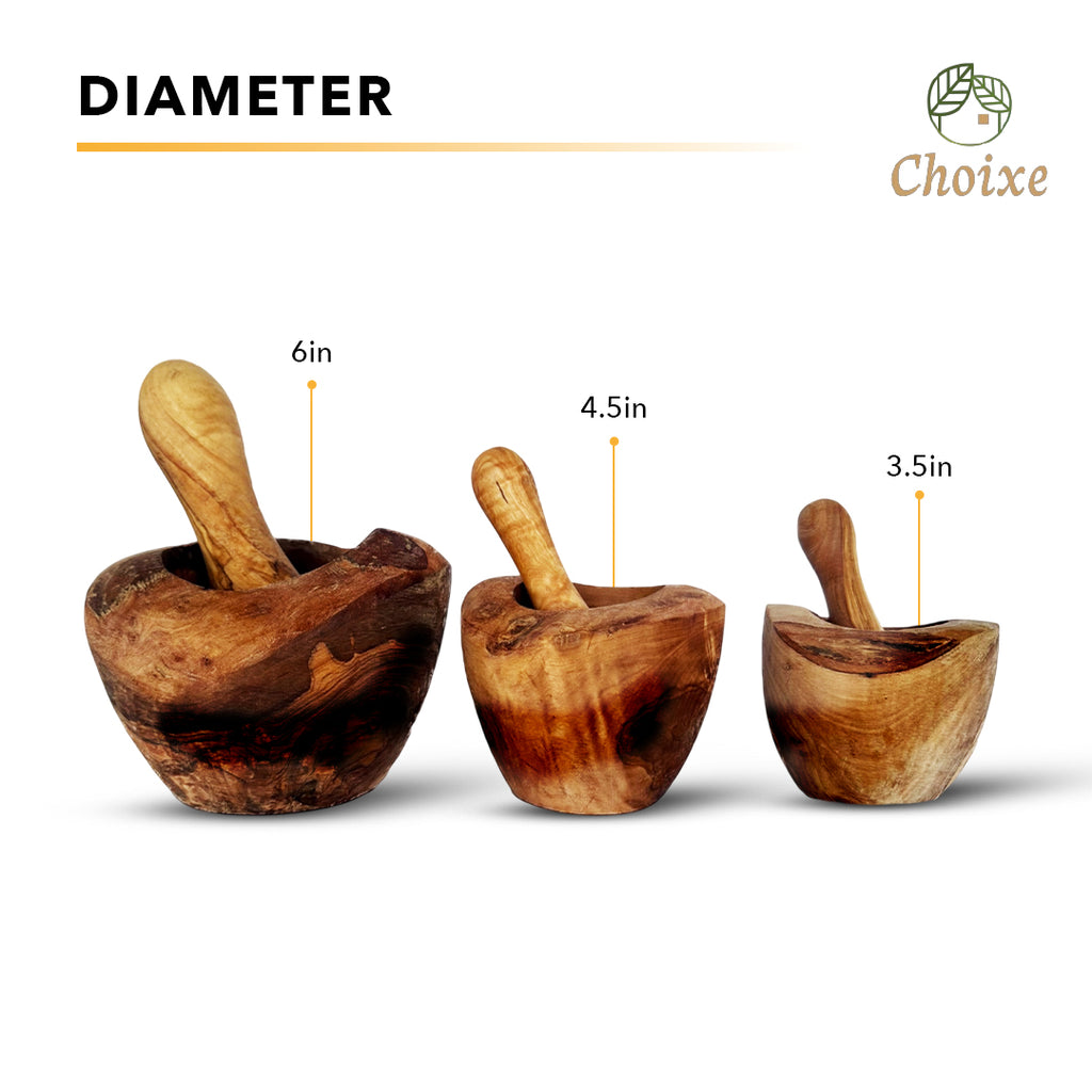 Olive Wood Mortar and Pestle Set