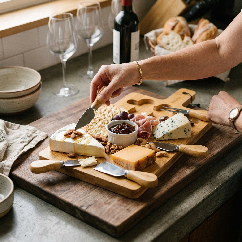Bamboo Cheese Board and Knife Set