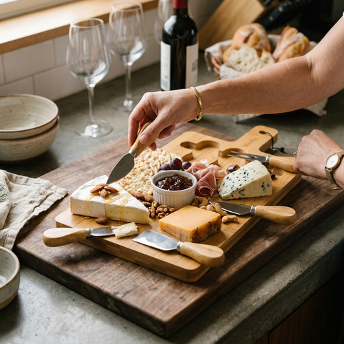 Bamboo Cheese Board and Knife Set