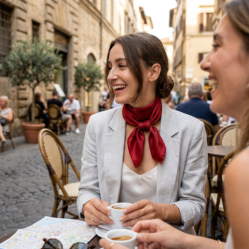 Satin Square Scarf for Women