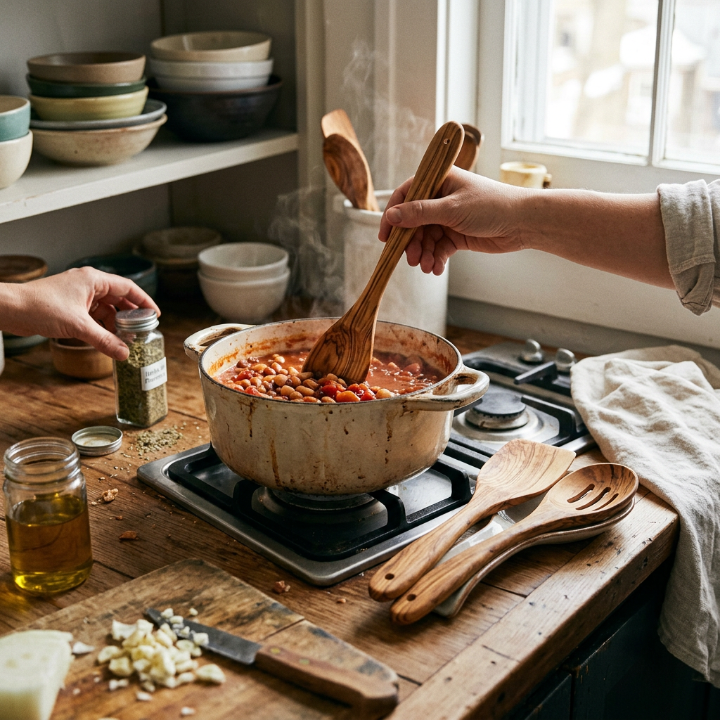 Olive Wood Cooking Utensils Set