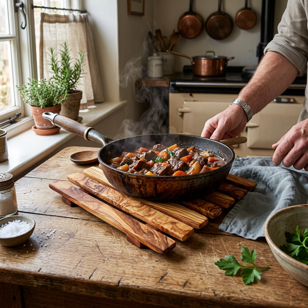 Olive Wood Trivet for Hot Pans