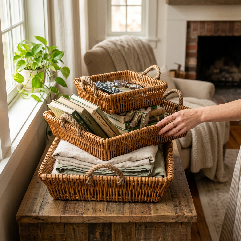 Woven Willow Storage Baskets