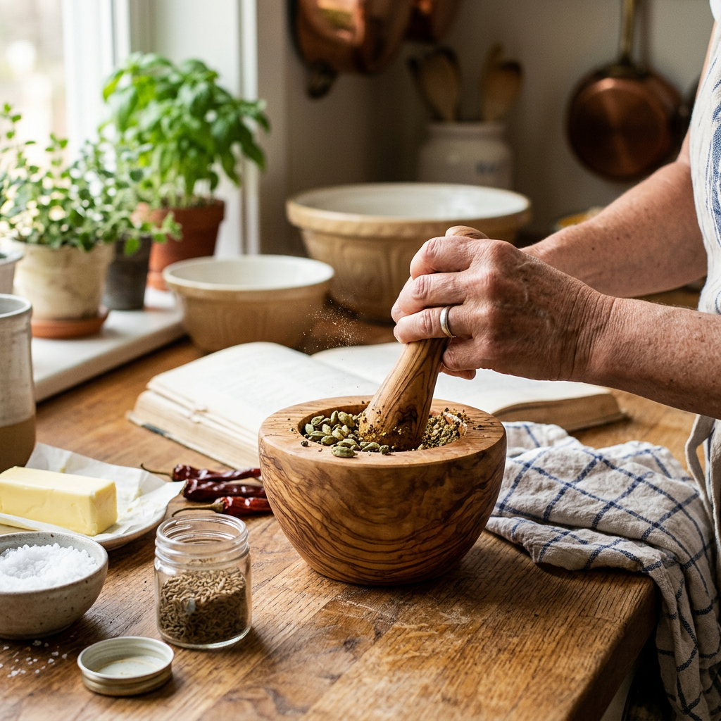 Olive Wood Mortar and Pestle Set